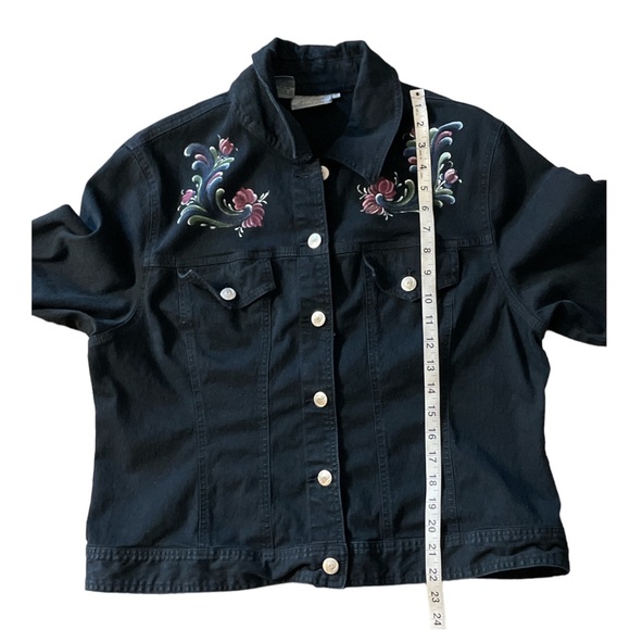 Black Denim Jacket Painted Jean Jacket Variations Brand  Size Medium - Picture 8 of 8